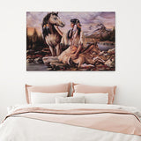 Native American Animal Art Canvas Wall Art - Canvas Prints, Prints For Sale, Painting Canvas,Canvas On Sale