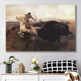 Native American Indian Hunter Man Canvas Prints Wall Art - Painting Canvas, Painting Prints, Home Wall Decor, For Sale