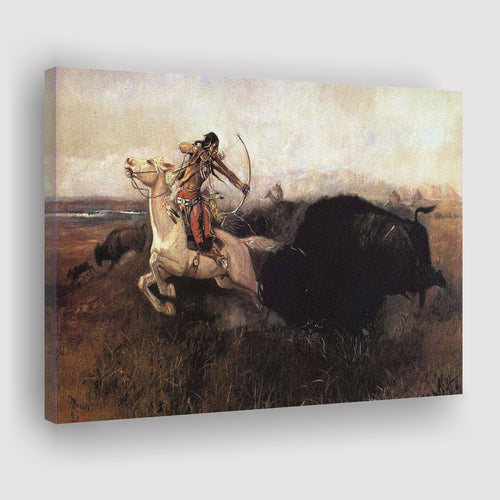 Native American Indian Hunter Man Canvas Prints Wall Art - Painting Canvas, Painting Prints, Home Wall Decor, For Sale