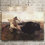 Native American Indian Hunter Man Canvas Prints Wall Art - Painting Canvas, Painting Prints, Home Wall Decor, For Sale