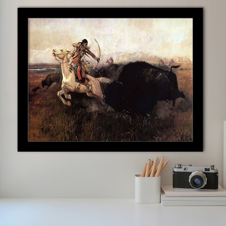 Native American Indian Hunter Man Framed Art Prints Wall Decor
