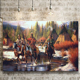 Native American Indian Western Canvas Prints Wall Art - Painting Canvas, Painting Prints, Home Wall Decor, For Sale