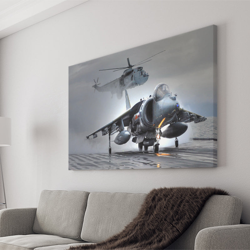 Navy Aircraft Helicopter Rotor Fighter Aircraft Aerospace Engineering Canvas Prints Wall Art Decor - Painting Canvas, Art Prints