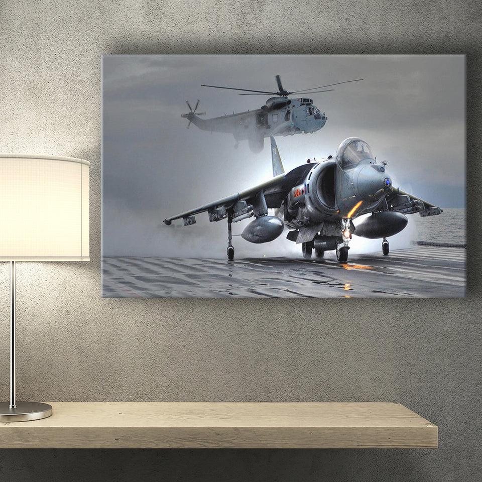 Navy Aircraft Helicopter Rotor Fighter Aircraft Aerospace Engineering Canvas Prints Wall Art Decor - Painting Canvas, Art Prints