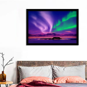 Northern Lights Aurora Borealis Night Canada Framed Art Prints - Framed Prints, Prints For Sale, Painting Prints,Wall Art Decor