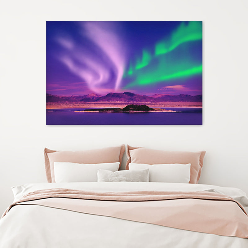 Northern Lights Aurora Borealis Night Canada Canvas Wall Art - Canvas Prints, Prints For Sale, Painting Canvas,Canvas On Sale