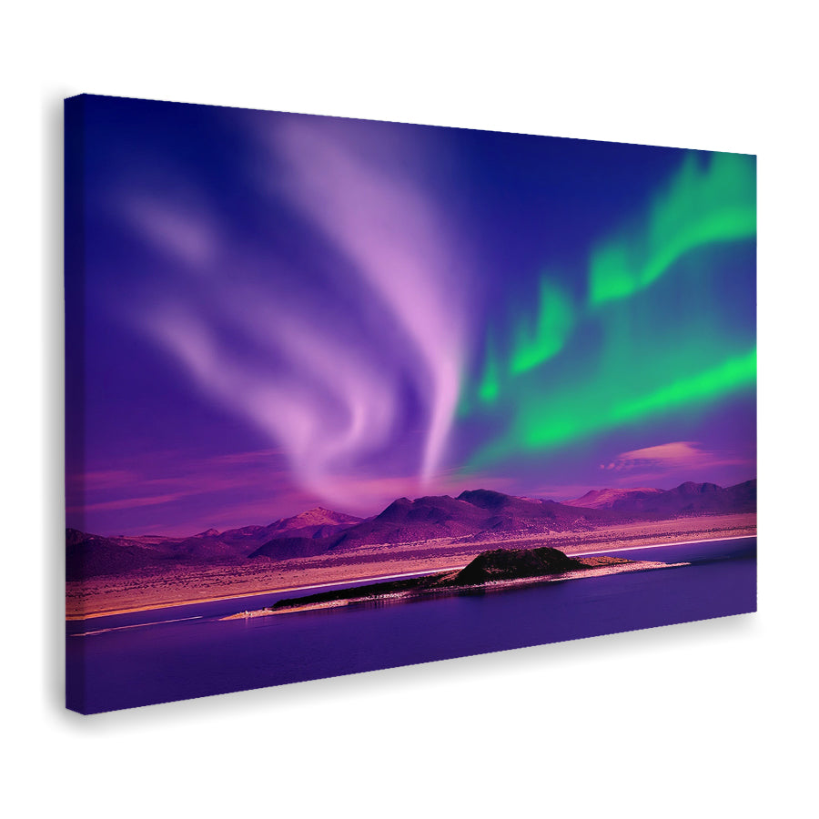 Northern Lights Aurora Borealis Night Canada Canvas Wall Art - Canvas Prints, Prints For Sale, Painting Canvas,Canvas On Sale