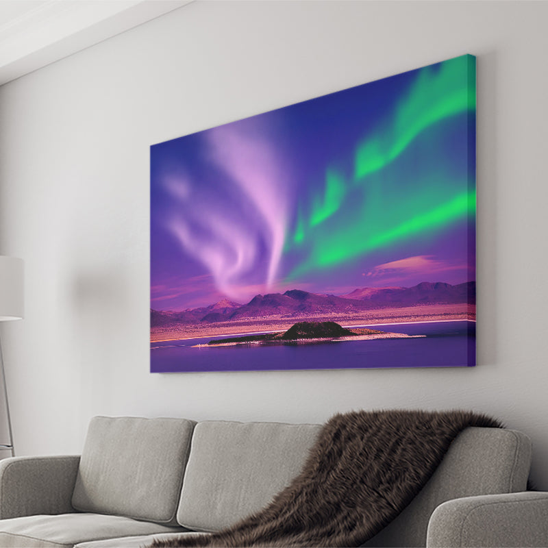Northern Lights Aurora Borealis Night Canada Canvas Wall Art - Canvas Prints, Prints For Sale, Painting Canvas,Canvas On Sale