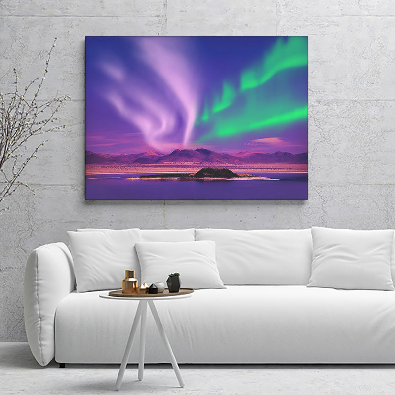 Northern Lights Aurora Borealis Night Canada Canvas Wall Art - Canvas Prints, Prints For Sale, Painting Canvas,Canvas On Sale