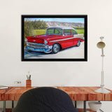 Old School Car Paintings Canvas Wall Art - Canvas Print, Framed Canvas, Painting Canvas