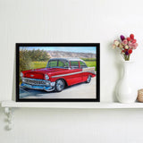 Old School Car Paintings Canvas Wall Art - Canvas Print, Framed Canvas, Painting Canvas
