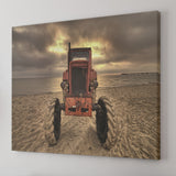 Old Tractor On Beach Canvas Wall Art - Canvas Prints, Prints For Sale, Painting Canvas,Canvas On Sale
