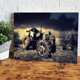 Old Tractor On The Grass Field Canvas Wall Art - Canvas Prints, Prints For Sale, Painting Canvas,Canvas On Sale
