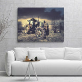 Old Tractor On The Grass Field Canvas Wall Art - Canvas Prints, Prints For Sale, Painting Canvas,Canvas On Sale