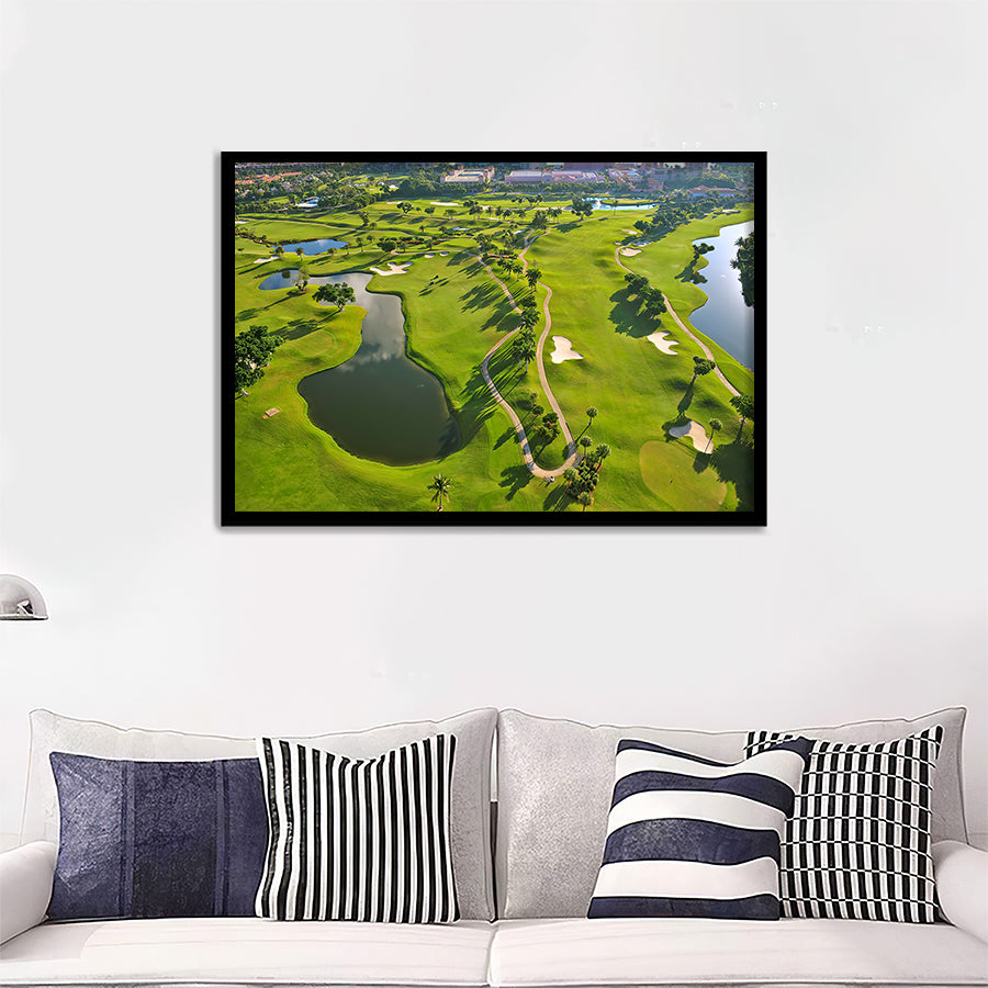 Overhead View Of Florida Golf Course Wall Art Print - Framed Prints, Painting Prints, Prints for Sale, Framed Art
