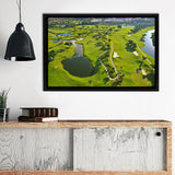 Overhead View Of Florida Golf Course Framed Canvas Prints Wall Art - Painting Prints, Home Wall Decor, Painting Canvas