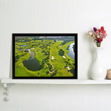 Overhead View Of Florida Golf Course Framed Canvas Prints Wall Art - Painting Prints, Home Wall Decor, Painting Canvas