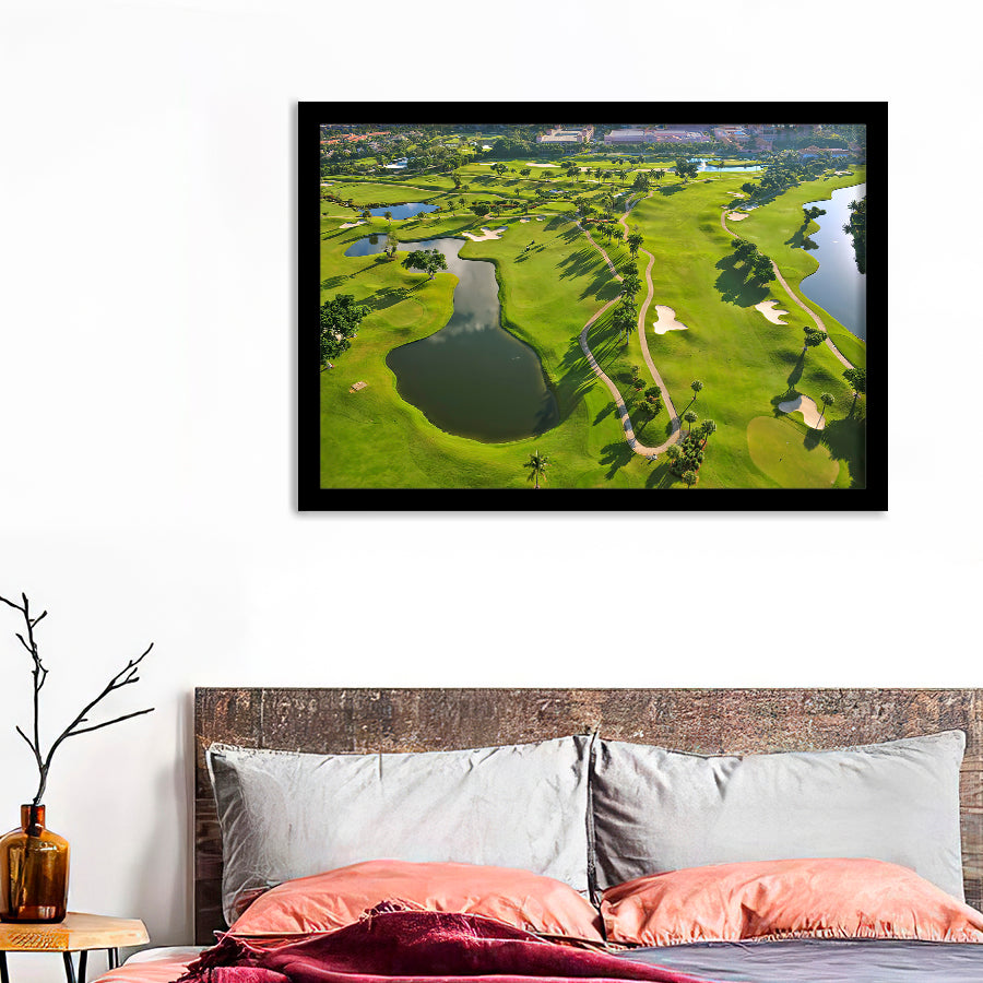Overhead View Of Florida Golf Course Wall Art Print - Framed Prints, Painting Prints, Prints for Sale, Framed Art