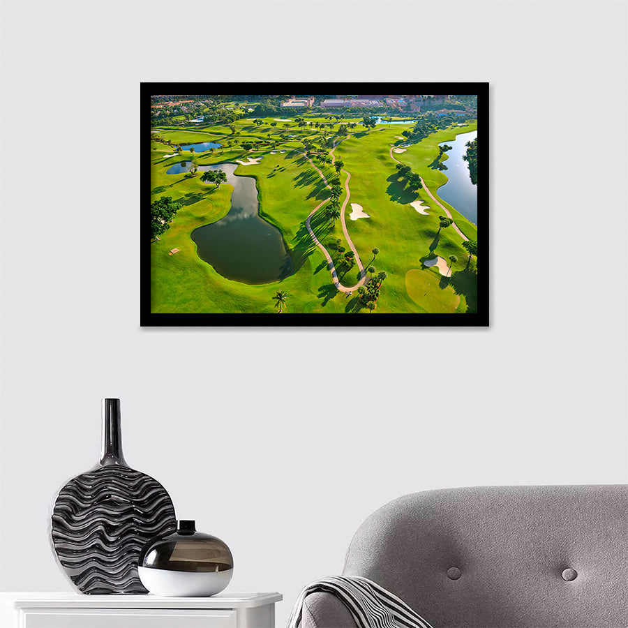 Overhead View Of Florida Golf Course Wall Art Print - Framed Prints, Painting Prints, Prints for Sale, Framed Art