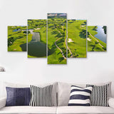 Overhead View Of Florida Golf Course  5 Pieces Canvas Prints Wall Art - Painting Canvas, Multi Panel, Home Wall Decor, For Sale