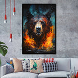 Painting Bear Portrait Framed Art Prints Wall Decor, Painting Art, Framed Picture