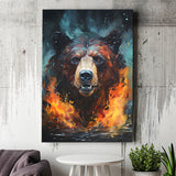 Painting Bear Portrait Canvas Prints Wall Art Home Decor, Painting Canvas, Living Room Wall Decor