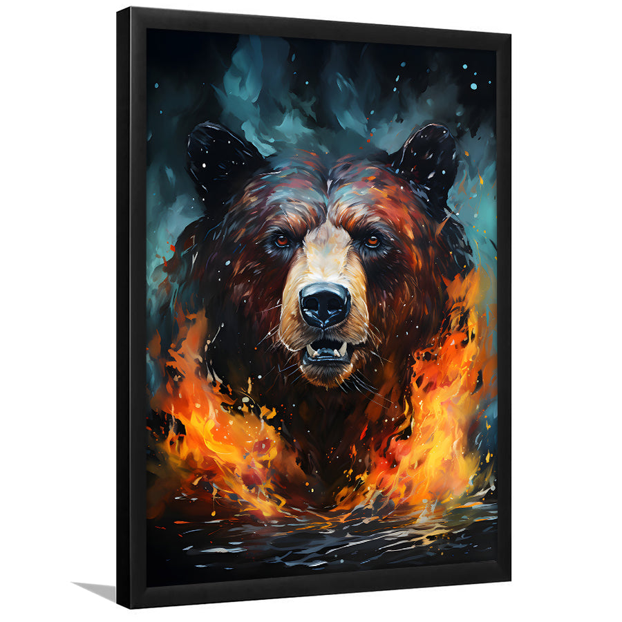 Painting Bear Portrait Framed Art Prints Wall Decor, Painting Art, Framed Picture