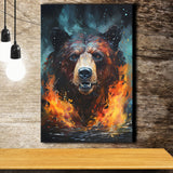 Painting Bear Portrait Canvas Prints Wall Art Home Decor, Painting Canvas, Living Room Wall Decor