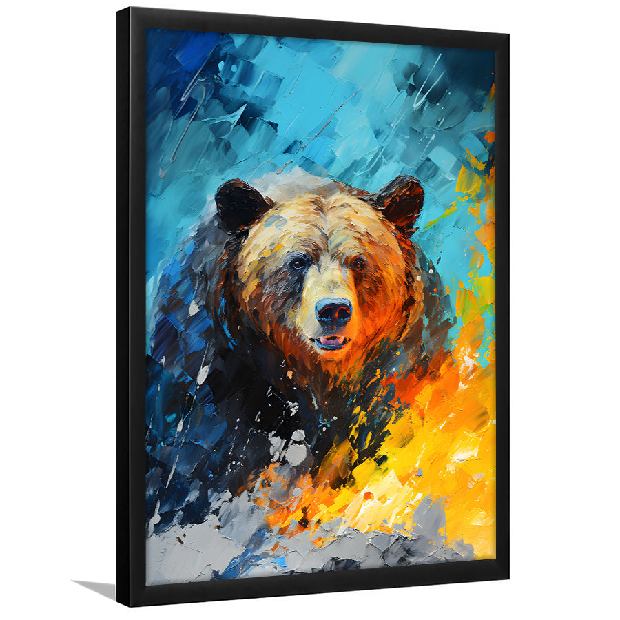 Painting Of Bear Portrait V1 Framed Art Prints Wall Decor, Painting Art, Framed Picture