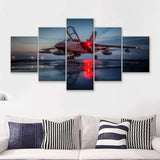 Panavia Tornado War Airplane Craft 5 Piece Canvas Prints Wall Art Decor - Painting Canvas, Multi Panels