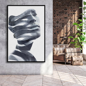 Peeling Away Layers His Flawless Skin Framed Canvas Prints Wall Art, Floating Frame, Large Canvas Home Decor