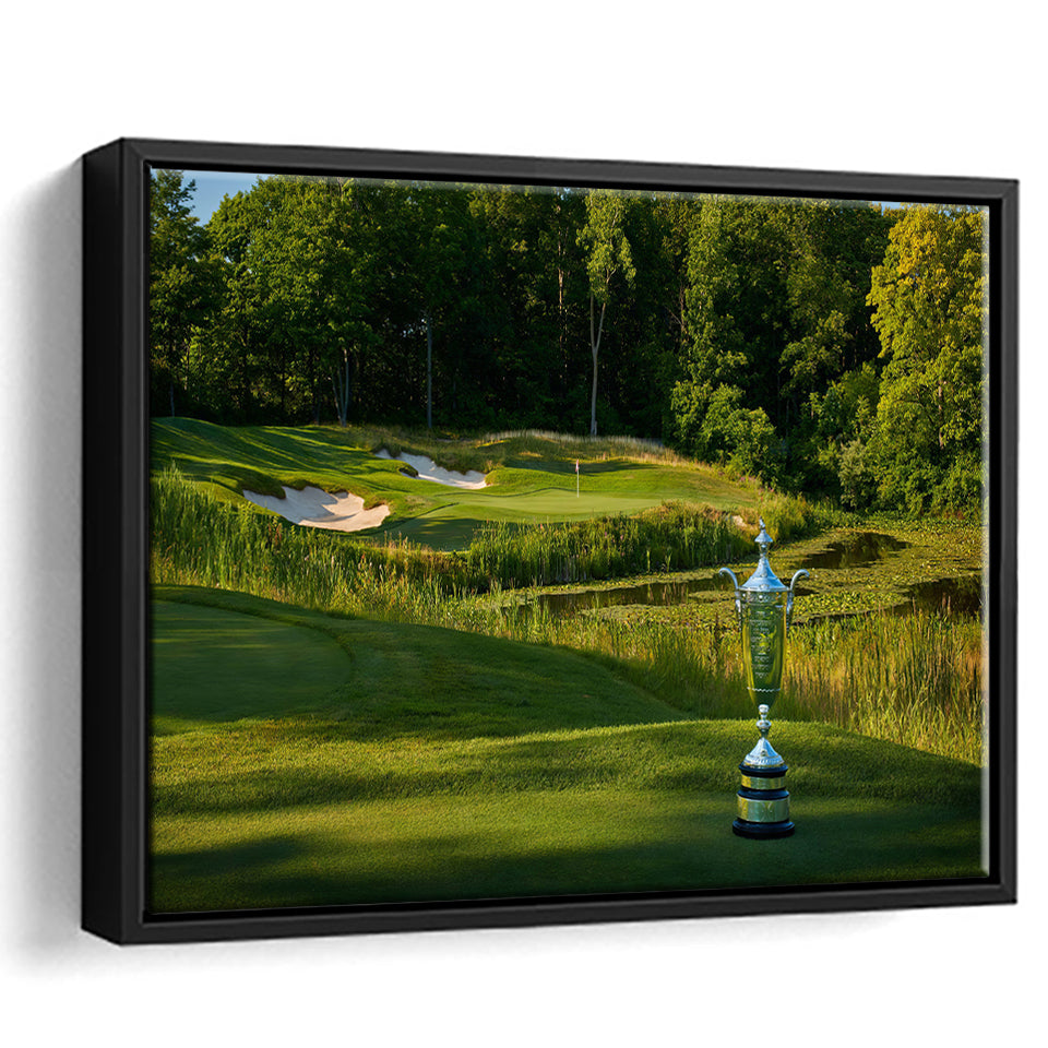 Pga Championship Wanamaker Trophy Framed Canvas Prints Wall Art - Painting Canvas, Floating Frame, Wall Decor