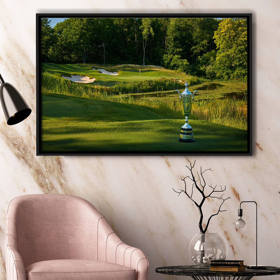 Pga Championship Wanamaker Trophy Framed Canvas Prints Wall Art - Painting Canvas, Floating Frame, Wall Decor