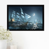 Pirates Of The Caribbean Sea Framed Canvas Prints Wall Art - Painting Canvas, Home Wall Decor, Prints for Sale,Black Frame