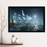 Pirates Of The Caribbean Sea Framed Canvas Prints Wall Art - Painting Canvas, Home Wall Decor, Prints for Sale,Black Frame