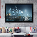 Pirates Of The Caribbean Sea Framed Canvas Prints Wall Art - Painting Canvas, Home Wall Decor, Prints for Sale,Black Frame