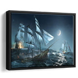 Pirates Of The Caribbean Sea Framed Canvas Prints Wall Art - Painting Canvas, Home Wall Decor, Prints for Sale,Black Frame