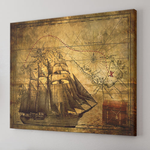Pirateship Vintage 2 Canvas Wall Art - Canvas Prints, Prints For Sale, Painting Canvas,Canvas On Sale