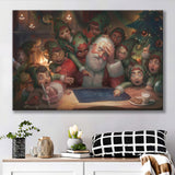 Plan Art Elv Es Fireplace Santa Claus Herringbone Xmas Canvas Prints Wall Art - Painting Canvas, Home Wall Decor, For Sale, Canvas Gift
