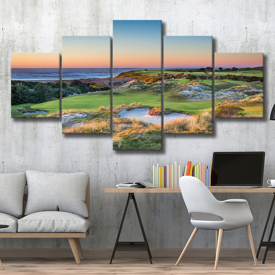 Planning A Trip To Bandon Dunes Golf Resort, Golf Art Print, 5 Panels Canvas Prints Wall Art Decor