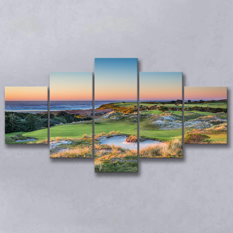 Planning A Trip To Bandon Dunes Golf Resort, Golf Art Print, 5 Panels Canvas Prints Wall Art Decor