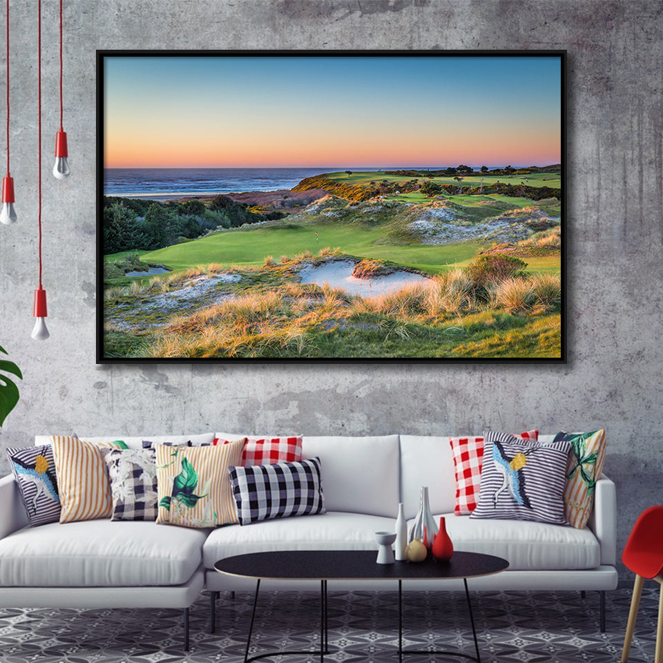 Planning A Trip To Bandon Dunes Golf Resort, Golf Art Print, Framed Canvas Prints Wall Art Decor, Floating Frame