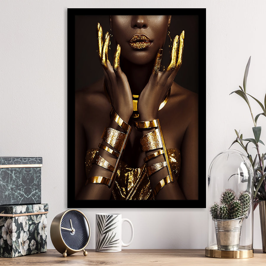 Portrait African American Woman Fantasy Art Framed Art Print Wall Art Decor,Framed Picture