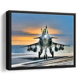 Rafale Fighter Jet Military Airplane Plane Fighter 17 Framed Canvas Prints Wall Art Decor - Painting Canvas, Black Framed Picture