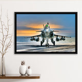 Rafale Fighter Jet Military Airplane Plane Fighter 17 Framed Canvas Prints Wall Art Decor - Painting Canvas, Black Framed Picture