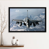 Rafale Fighter Jet Military Airplane Plane Fighter 33 Framed Canvas Prints Wall Art Decor - Painting Canvas, Black Framed Picture