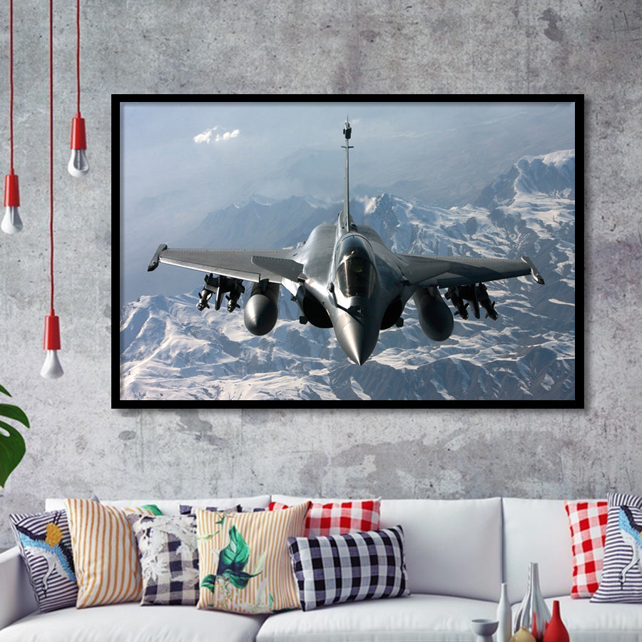 Rafale Fighter Jet Military Airplane Plane Fighter 33 Framed Art Prints Wall Decor - Painting Art, Framed Picture, Ready to Hang