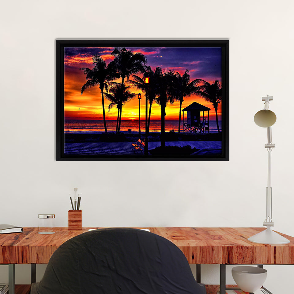 Romatic Diani Beach Sunset Framed Canvas Wall Art - Canvas Prints, Prints For Sale, Painting Canvas,Framed Prints