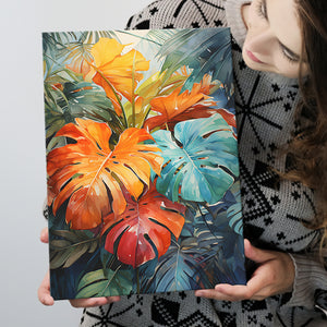 Ropical Leaves Palm Tree Watercolor V1 Canvas Prints Wall Art Home Decor, Painting Canvas, Living Room Wall Decor