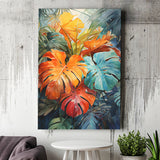 Ropical Leaves Palm Tree Watercolor V1 Canvas Prints Wall Art Home Decor, Painting Canvas, Living Room Wall Decor